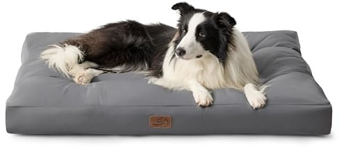 BEDSURE Hundekissen Grosse Hunde waschbar - 120x90cm hundematratze wasserdicht XXL für große, mittelgroße Hunde Outdoor gepolstert Hundematte dunkelgrau in 10cm Höhe, XL Kühlmatte für Haustiere