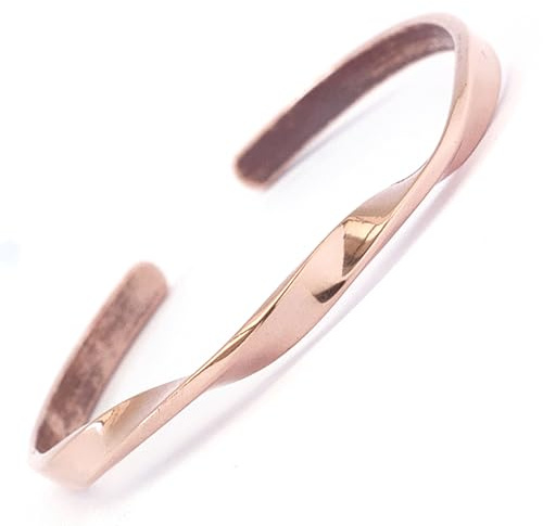 Generico Bracciale Regolabile in Rame Intrecciato Fatto a Mano, Unisex, Gioielli Boho, Artigianato Nepalese, Bracciale Hippie Boho