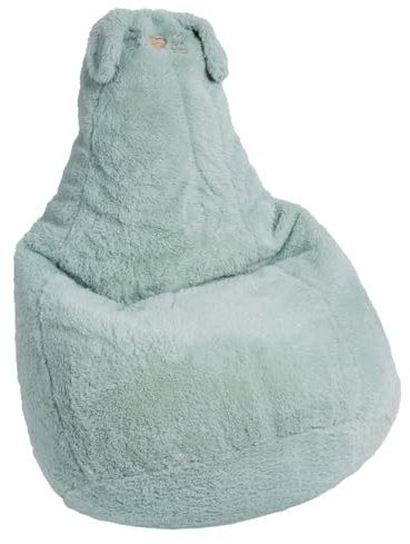 Pioupiou et Merveilles – Pouf Poire Enfant Lapin – Glitter Vert – A partir de 2 Ans – Parfait pour Une Petite Pause – Design Original et Moderne – Léger – Facile à déplacer – Nettoyable - 16685