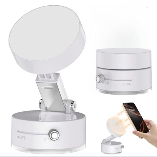 DOMAVER Vakuum-magnet mobiltelefonhållare bil – ultrastark N52-magnet | för iPhone 16/15/14/13/12 Pro Max Samsung Google | TÜV-testad sugkraft, för metall, glas, vägg, spegel och bilfönster, vit