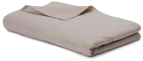 URBANARA Tolosa Bettlaken 180x275 cm I 50% Leinen & 50% Baumwolle I Nachhaltiges Halbleinen Betttuch Made in Portugal Oeko Tex Zertifiziert I Ohne Gummizug (90-100x200 cm Matratze) - Natur