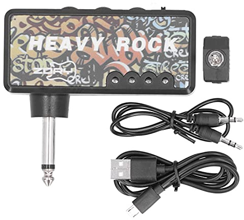 Respicefinem Electric Guitar Bass Cashphone Amplificatore con adattatore per cavi audio USB e accessori per chitarra per esercitazioni e viaggi