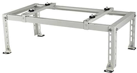 QIYFOZ Air Conditioner Support Bracket, Galvanized Steel Condenser Stand for Outdoor AC Unit, Heavy Duty Ground Stand for Ductless Mini Split Air Conditioner & HVAC, Universal A