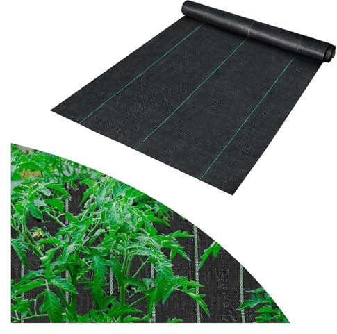 DMBBSAPBSH Ogräsbekämpningsmembran, ogräsbekämpning tyg, trädgårdsmatta för landskapsarkitektur, barriär (1,2 x 15 m/4 x 50 fot)