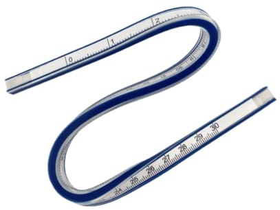 lmoikesz Flexibel kurvlinjal Mjuk delningslinjal för mätritning och tekniskt ritverktyg bland olika projekt Ritverktyg Flexibel böjd, 30 cm