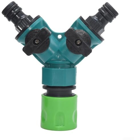 Sdoppiatore per tubo da giardino in ABS PP con attacco rapido a doppia uscita per una distribuzione equilibrata dell'acqua in orticoltura, manutenzione del balcone e pulizia dei veicoli