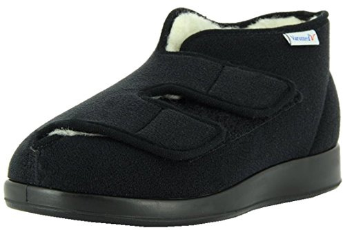 VAROMED Genoa - Zapatos de salud de invierno para hombre y mujer, color negro, talla 39, con forro cálido, ortopédicos para pies hinchados, plantilla intercambiable, fabricado en Alemania