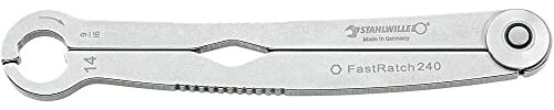 Stahlwille Nr. 240 Ratschenschlüssel FastRatch Schlüsselweite 12 mm und 15/32 L.146,3 mm ideal für Bremsleitungen, Überwurfmuttern