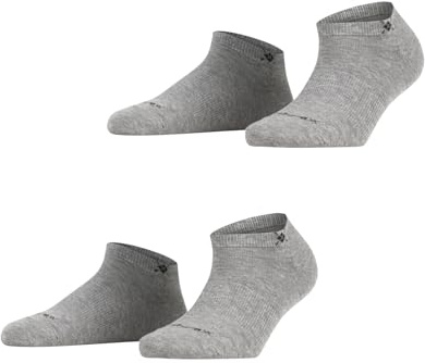 Burlington Damen Sneakersocken Everyday Sneaker Multipack W Sn Baumwolle kurz einfarbig 2 Paar, Grau Light Grey 3400, 36-41