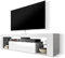 Selsey Bianko – TV Bank / TV-Schrank mit Klapptür, laminierte Platte, Weiß, 35 x 140 x 51 cm