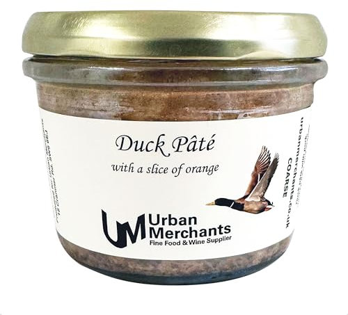 Duck Pate with a Slice of Orange, Gourmet French Pate, Ideal Accompaniment For Crackers, Pickles And Chuntneys With Cheese & Charcuterie Boards, 180g Glass Jar