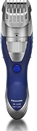 Panasonic Cordless Men's Beard Trimmer With Precision Dial, Adjustable 19 Length Setting, Rechargeable Battery, Washable - ER-GB40-S (Blue)