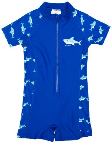 Playshoes UV-Schutz Einteiler Unisex Kinder Badeanzug Schwimmanzug Badebekleidung, Hai, 122/128