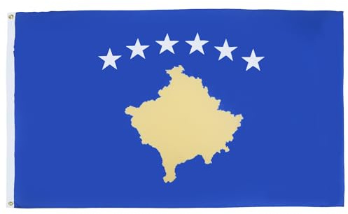 AZ FLAG - Drapeau Kosovo - 90x60 cm - Drapeau Kosovard 100% Polyester Avec Oeillets Métalliques Intégrés - Pavillon 50 g