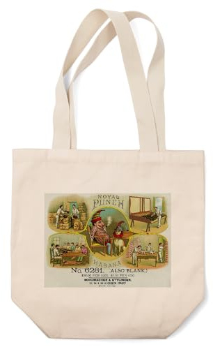 Lantern Press Royal Punch Brand Cigar Box, Vintage Label (100% Cotton Canvas Reusable Tote Bag)