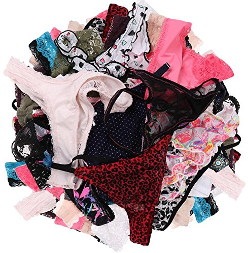 UWOCEKA Sexy Thongs for Women,Varity of T-Backs Sexy Underwear 20 Pack of G Strings Lacy Undies Panties Tanga(20PCS,M)