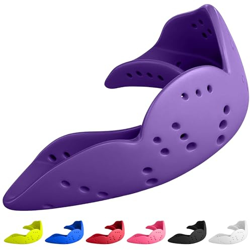 SISU Mouth Guard Aero - Purple Punch - Ultra Slim Gumshield for Adults & Kids - Custom Fit Rugby Gum Shield- A Remouldable Sports Mouthguard for Boxing, MMA, Hockey - Small (Under 5' Tall)
