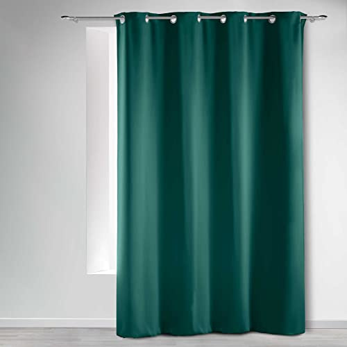 Douceur d'Intérieur, Tenda oscurante con occhielli, 135 x 240 cm, colore smeraldo