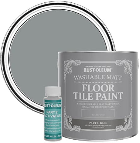 Rust-Oleum Mid-Grey Washable Matt Floor Tile Paint - Anthracite 2.5L