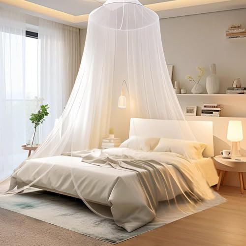 SeptAm Moskitonetz Reise,Moskitonetz Bett,Betthimmel,Baldachin,1.2 m x 2.5 m x 0.6 m moskitonetze für doppelbett und Einzel Bett,Anwendbar auf Reise und zu Hause, Indoor Outdoor verwenden(Weiß)