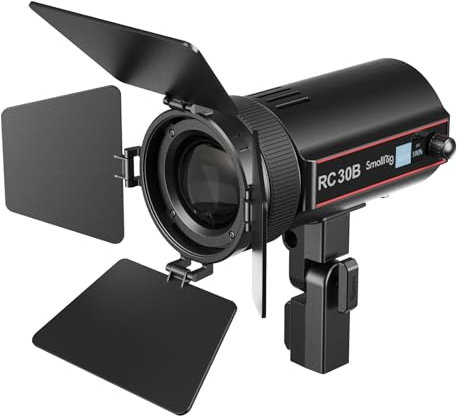 SMALLRIG RC 30B COB Luz de Vídeo, 30W Luz de Vídeo Bicolor CCT 2700K-6500K, 10900 Lux@1m, Ángulo Ajustable de 15°- 60°, CRI 96+, TLCI 96+, Iluminación Trasera Dura para Fotografía - 4280