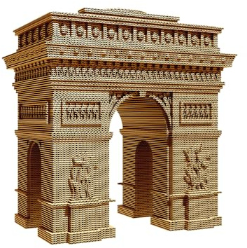 CARTONIC Triumphbogen 3D-Puzzle aus Karton – 285 Teile, 18 × 17 × 9 cm, aus recycelten Materialien, DIY-Bausatz