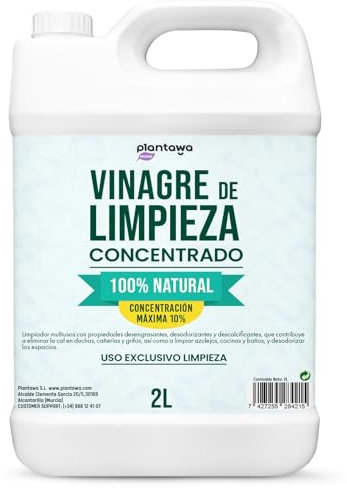 PLANTAWA Vinagre Limpieza Concentrado 10º 2L | Limpiador Multiusos Natural y Potente, Antical Eficaz | Desinfecta, Desengrasa y Elimina la Cal de Superficies