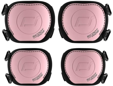 Scoot & Ride Protective Set XXS Kinder Protektoren Set Ellenbogenschoner Knieschoner Schutzausrüstung Kinder ab 1 Jahr (Rose)