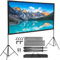Trintion 100 Leinwand Beamer mit Ständer,Tragbare HD 4K Faltbare Projektionsleinwand Faltenfrei Rückseite Front 16:9, 160° Betrachtungswinkel, Leinwand mit Stativ