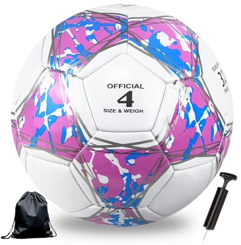 Astis Ballon de Football Soccer Ballon d'entraînement,Collection Officielle Taille 5,Ballon De Foot pour Enfants et Jeunes et Adulte,Conçu pour Les Fans de Football (Rose, N° 4)