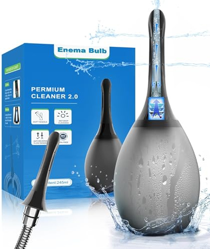 Enema Anal Douche Bottle for Men - Anti BackFlow Enemas Bulb Douches with 7 Spouts,Portable Enemas for Men,Feminine Care Shower Anal Douche Kit Cleaner Flusher for Women