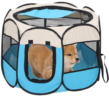 Tienda para Perros Interior,Corralito Semicerrado con Malla para Cachorros Mascotas Interior - Transportín Transpirable para Jardín Terraza Playa Exterior Balcón Viaje Erizo Hurón Cuyo