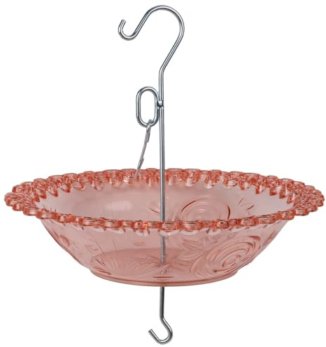 Opatiny Mangeoire à oiseaux à suspendre et baignoire, résistante aux intempéries pour décoration de jardin en plastique, oiseaux sauvages, gris, violet, bleu, rouge