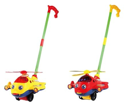 rongweiwang Giocattolo da Passeggio per Bambini da 1 a 3 Che imparano a Camminare, Giocattoli Divertenti Spingere, Gioco sonoro coinvolgente, Avventura evolutiva, Giocattolo Passeggio e Tirare,