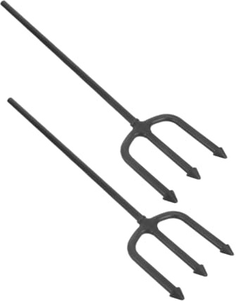 MAGICLULU 2pcs Black Halloween Demon Pitch Fork Prop, Lightweight Plastic Devil Costume Accessory for Halloween Parties and Cosplay Events