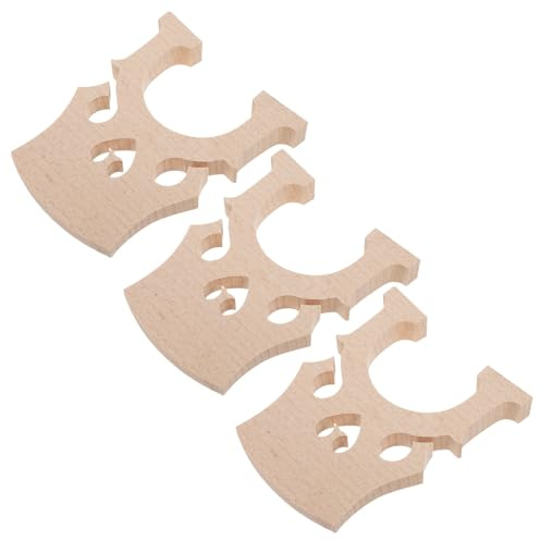 Beaupretty Maple Wood Cello Bridge 4/4 Size 3pcs Set Wood Cello Bridge Parts for Beginners and Cellist Accessories Traditional Instrument Replacement