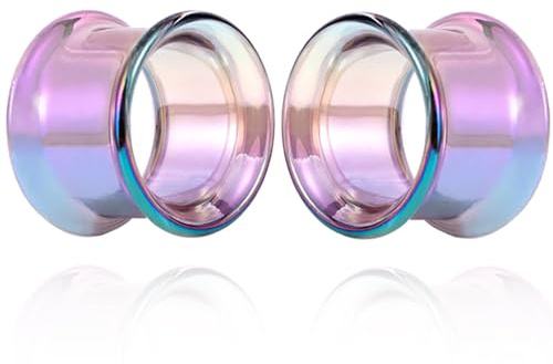 Vankula Ear Tunnels Flesh Stretcher Plugs Gauges Glass Ears Piercing Jewelry for Men Women 6mm to 16mm