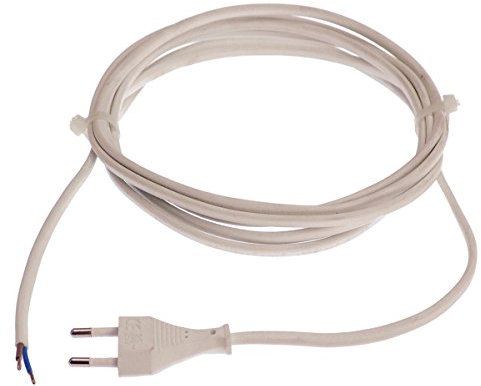 as - Schwabe Câble de connexion Euro, blanc, 3m H03VVH2-F 2x0.75, 230 V, 70651