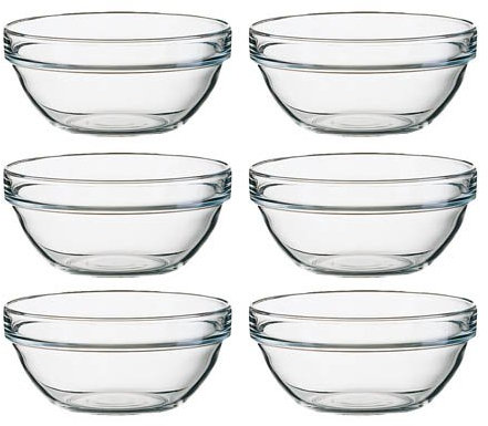 Arcoroc Stapelschale, transparent, H 6,5 cm, Ø 14 cm, 6 Stk. - Glasschale