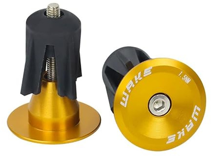 CYSKY Tapones para Manillar de Bicicleta 1 par de manijas de bicicleta tapa de barra para la mayoría de Bicicletas, Bicicletas de montaña, Bicicletas de Carretera, MTB, BMX (Dorado)