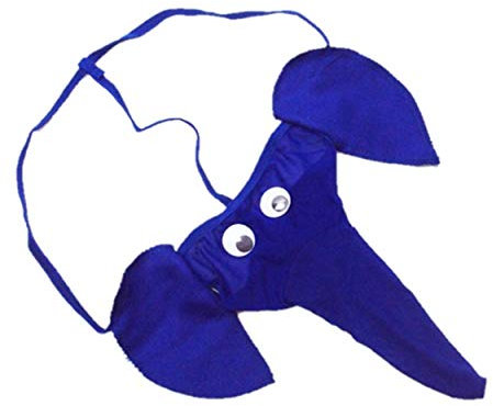 Bommi Fairy Männer Elefanten Unterwäsche Pouch Slips Strings Lustige Low-Rise G-String sexy U-förmiger Höcker Lover Geschenk (Blau)