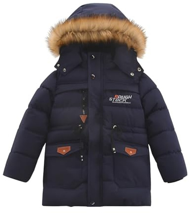 Lengender Chaqueta Niños Invierno Abrigo de Plumas con Capucha Ropa Piel sintética Jacket Parka Felpa acolchada Cálidos