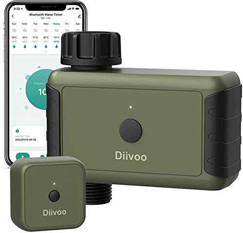 Wifi Centralina Irrigazione con Hub, Diivoo Timer Irrigazione Automatica per prato da giardino esterno