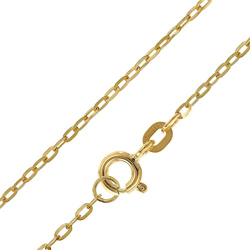 trendor Damen-Halskette für Anhänger 585 Gold 14K Flachanker 1,3 mm zauberhafter Halsschmuck aus Echtgold für Damen, wunderschöne Geschenkidee, 51994-40 40 cm