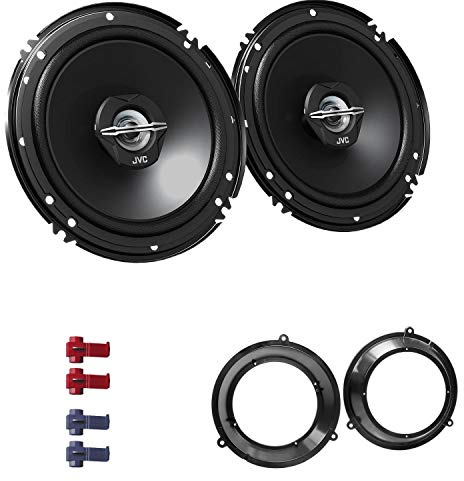 JVC CS-J620X Auto Lautsprecher 16,5 cm mit Einbauset passend für FIAT Panda (169) 2003-2012 Türen vorne 600 W 165mm 2 Wege Koax