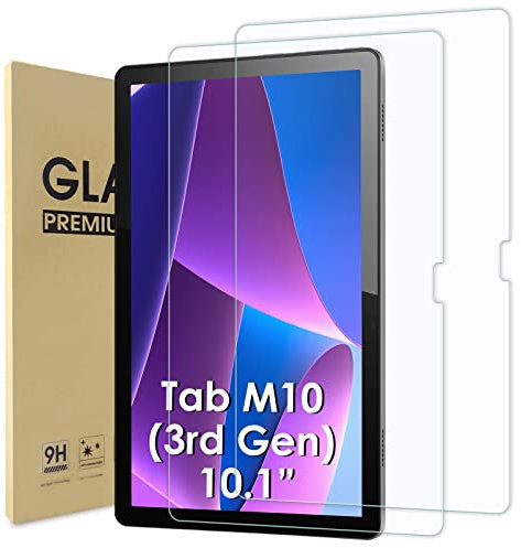 WD&CD 2 Pack Schutzfolie kompatibel mit Lenovo Tab M10 (3rd Gen) 10.1 Zoll (TB-328FU/328XU), 2.5D Tempered glass screen protector, 9H hardness【Anti Scratch】【Bubble Free】