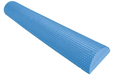 Qianly Halbrunde Schaumstoffrolle Halbrolle Schaumstoff 200 kg tragend, halbrunde Schaumstoffrolle mit hoher Dichte für Unisex, Damen, Herren, Blau 60 cm x 7,5 cm