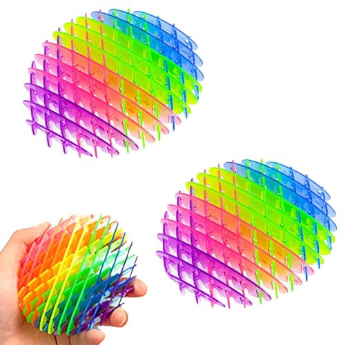 Snowtain 2 Stücke Fidget Wurm Spielzeug, Lustige Tasche Fidget Spielzeug Sensorische Stress Angst Relief Spielzeug Fidget Fingerspielzeug für Erwachsene und Kinder(Regenbogen).