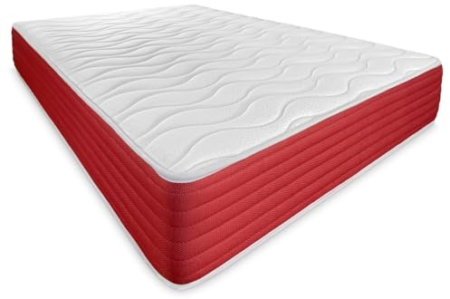 DUÉRMETE ONLINE - Colchón Viscoelástico Lite Reversible, Firme y Confortable, Cara Invierno/Verano, Blanco, Altura 30 cm, 135 x 190 cm