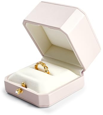 Oirlv Rosa PU Leder Ring Box Ring Schatulle